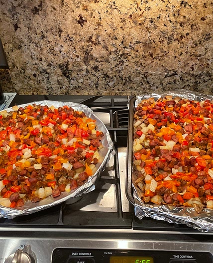 Chicken/Pork Andouille Hash