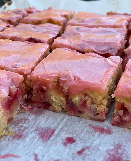 Strawberry Lemon Blondies