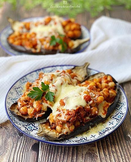 🍆 BERENJENAS RELLENAS DE BOLOÑESA DE GARBANZOS