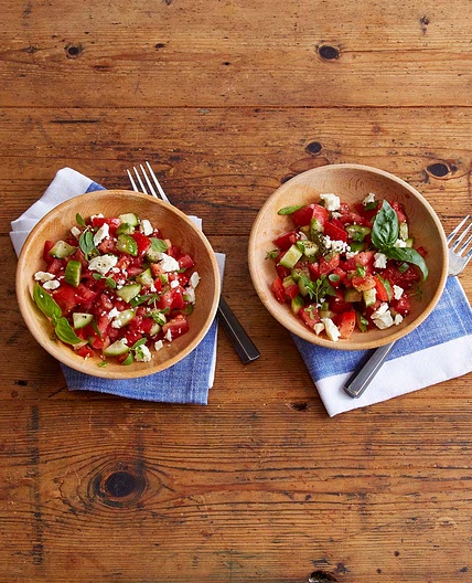 Simple Greek Island Salad - recipe from MyNetDiary