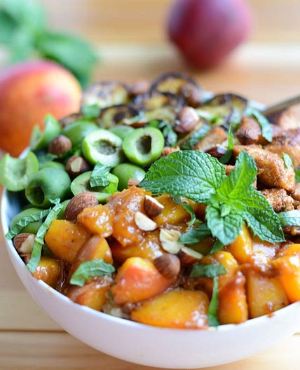 Moroccan Chicken Bowls with Nectarine Sauce
