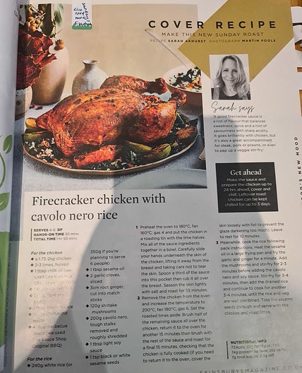 Firecracker chicken with cavolo Nero rice