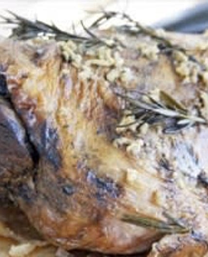 Leg of Lamb in the Slow Cooker with Garlic and Rosemary