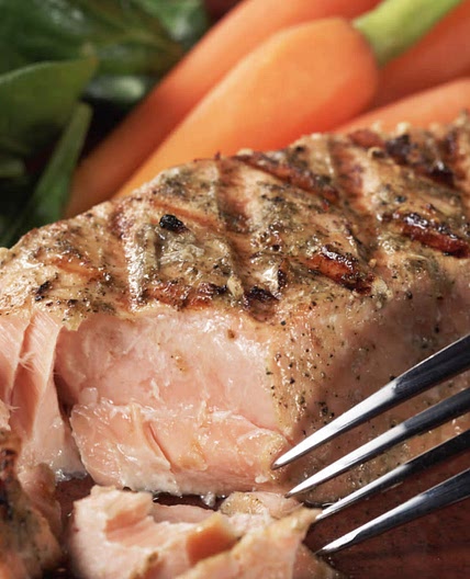 Grilled Salmon with Vanilla Balsamic Butter Sauce 