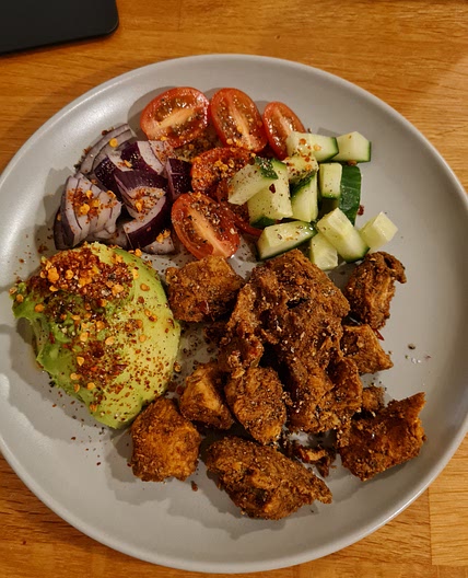 Spicy Chicken and Avocado salad