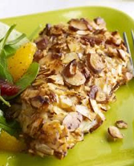 Almond Orange Crusted Chicken With Fennel Arugula Salad