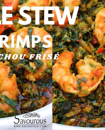 HOW TO MAKE A HEALTHY AND QUICK KALE STEW WITH SHRIMPS (Sauce ragoût de chou frisé)