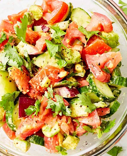 Tomato Cucumber Avocado Salad