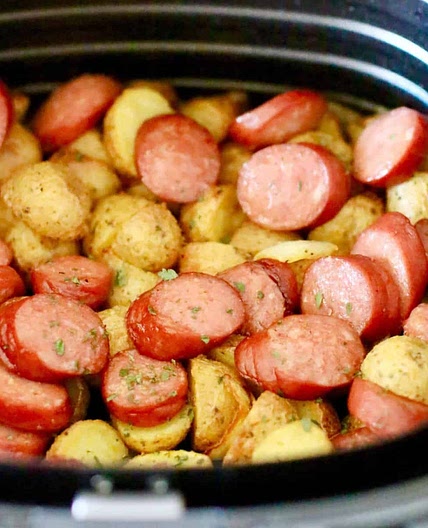 Air Fryer Potatoes and Sausage (+Video)