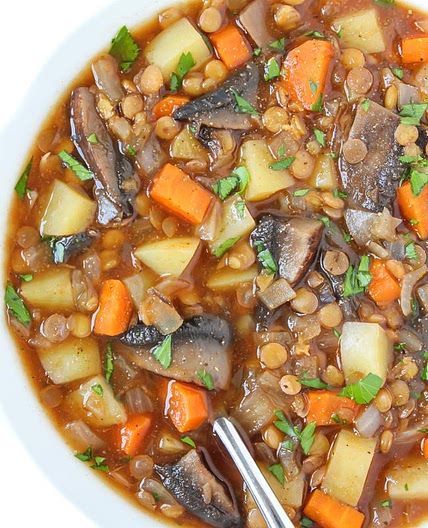 Portobello Mushroom & Potato Stew with Lentils