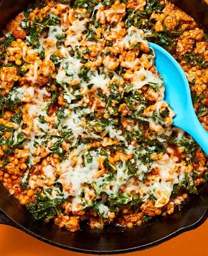 Toscana Couscous Skillet with Chicken Sausage & Kale