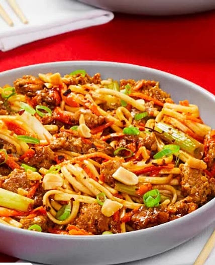 Szechuan Pork Ramen Stir-Fry with Carrots