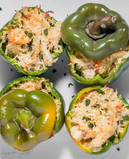 Creamy Chicken Keto Stuffed Peppers