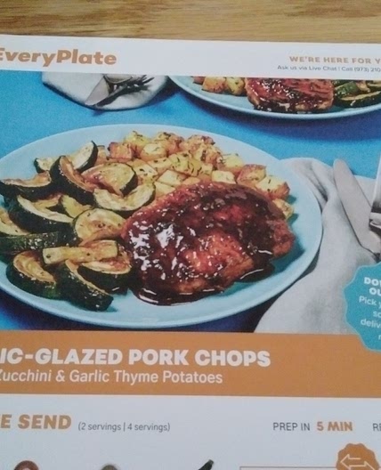 Balsamic Glazed Chicken or Pork Chops with Roasted Zucchini & Garlic Potatoes