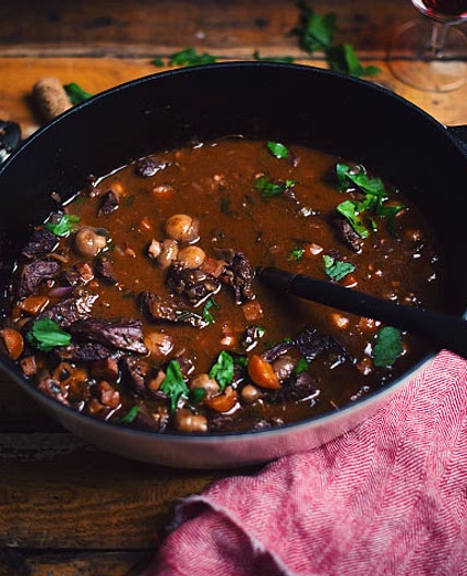 Bœuf bourguignon à la bavette
