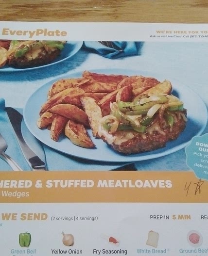 Smothered & Stuffed Meatloaves with potato wedges
