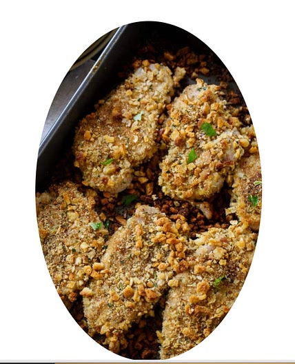Stuffing Coated Pork Chops