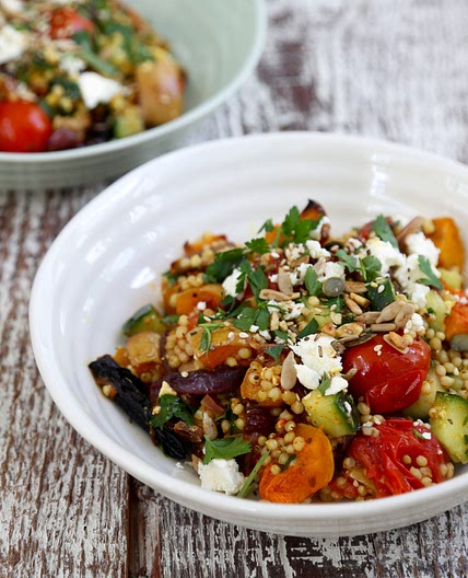 Pumpkin, date and feta Sorghum tabouleh