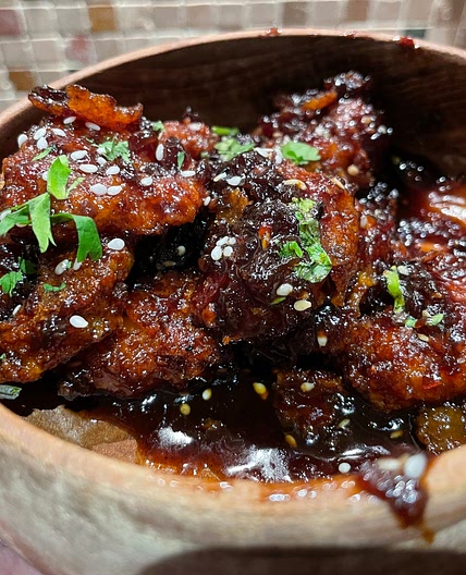 Ballantines BBQ Glazed Prawns