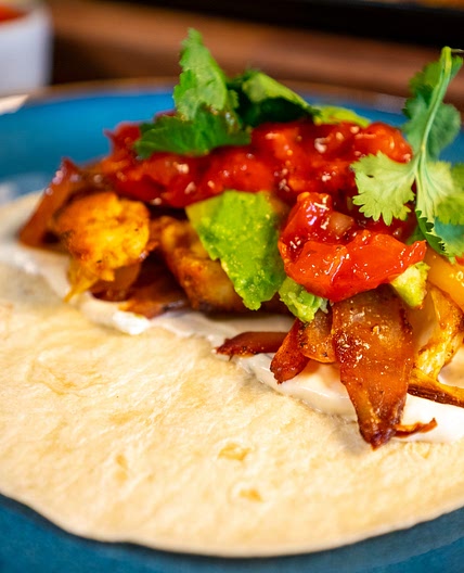 Baked Halloumi and Avocado Fajita by Pureety