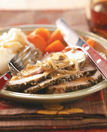 Onion-Topped Herbed Pork Roast