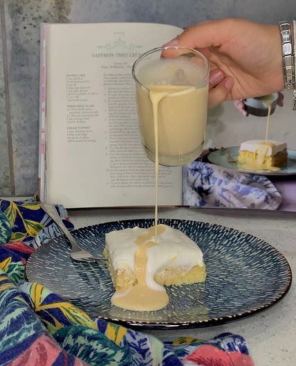 Saffron tres leches cake 