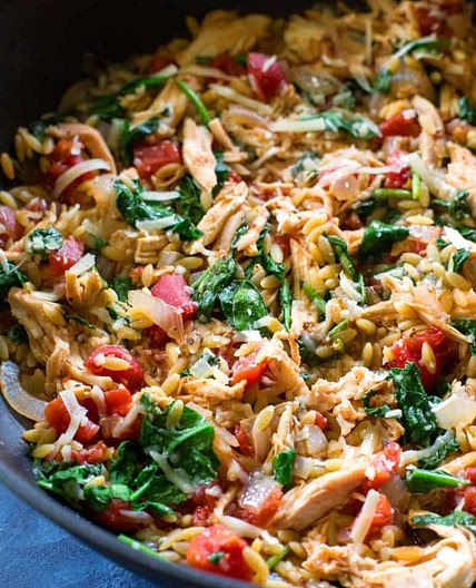 Chicken Sausage Tomato Spinach Orzo