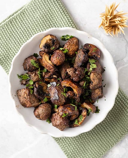 AIP Air Fryer Steak Bites with Mushrooms Recipe