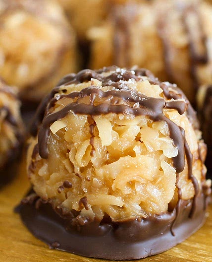 No Bake Salted Caramel Coconut Macaroons
