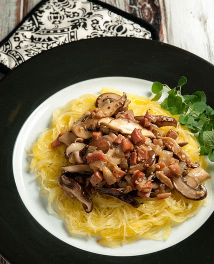 Spaghetti Squash with Creamy Mushroom Sauce Recipe