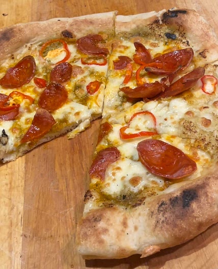 Pesto Based Pan Pizza