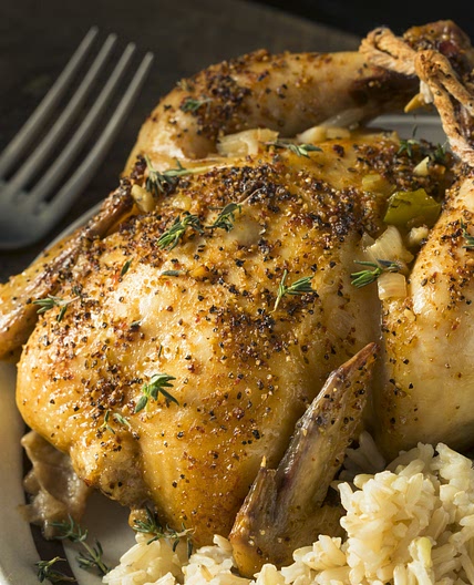 Quick Cornish Hens with Bacon and Mushroom Gravy