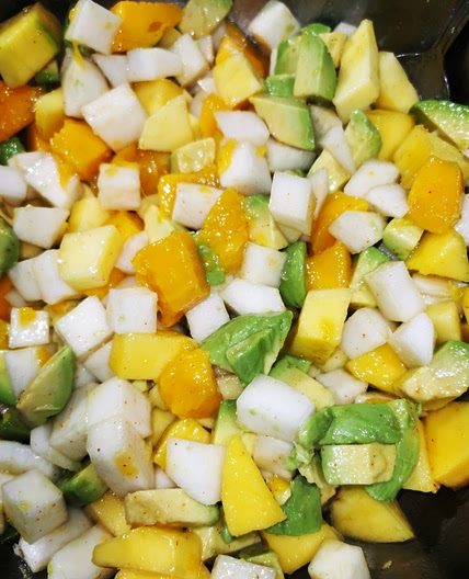 Mango Turnip and avocado salad