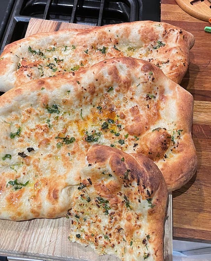 Garlic and Coriander Naan Breads
