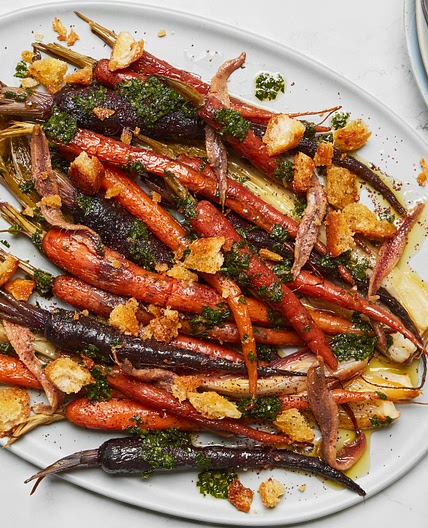 Young Carrots with Spring Onions, Sumac, and Anchovies
