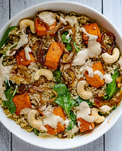 Sweet Potato & Quinoa Salad with Tahini