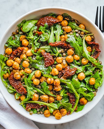 Chickpea Lentil & Sun-Dried Tomato Sumac Salad