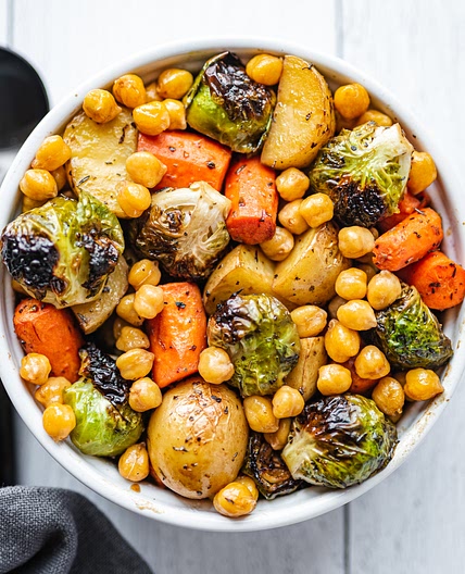 Balsamic-Maple Roasted Veggies & Chickpeas