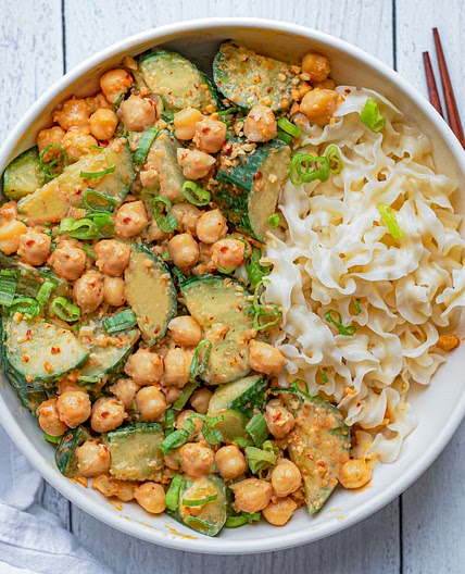 Peanut Noodle Salad with Chickpeas