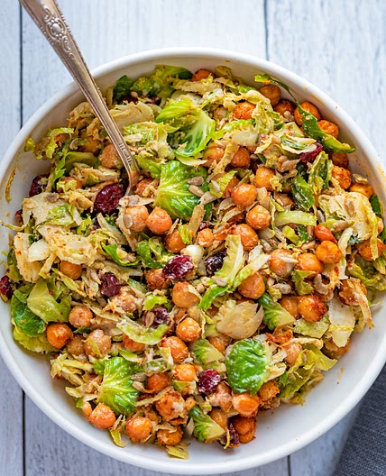 Chickpea & Brussels Vegan Caesar Salad