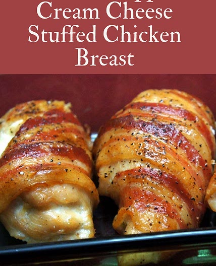 Bacon Wrapped Cream Cheese Stuffed Chicken Breast