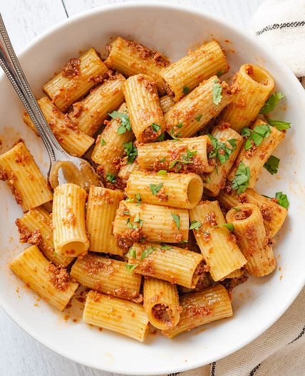 Sun-Dried Tomato Walnut Pesto Pasta