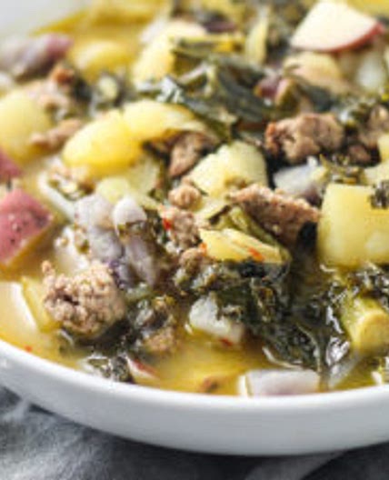 Low FODMAP Kale, Potato, and Sausage Soup