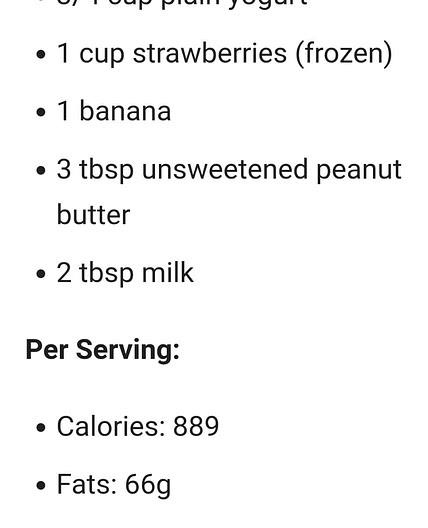 High fat peanut butter shake