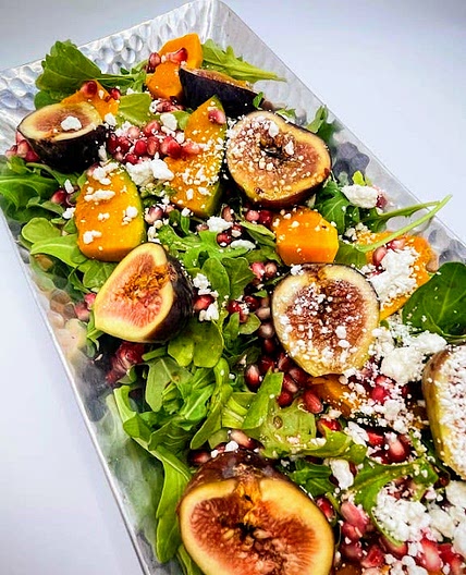 Kabocha, pomegranate, fig salad