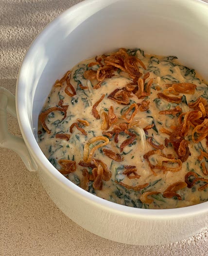 Creamed Kale with Crispy Shallots