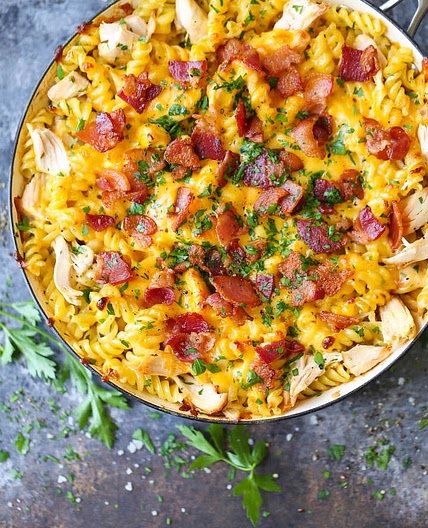 One pan chicken ranch pasta