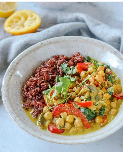Mushroom Chickpea Coconut Curry
