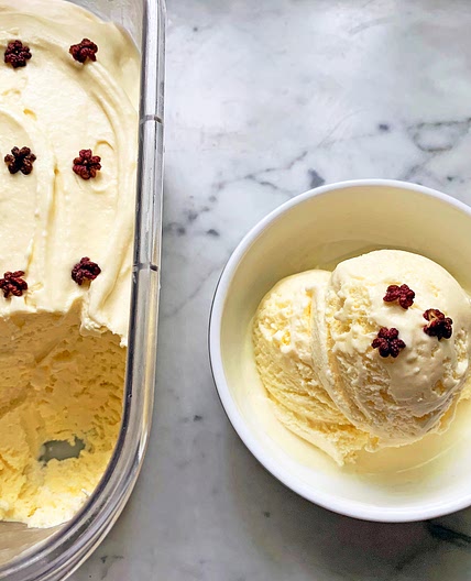 Sichuan Pepper Ice Cream With (Optional) Brown Sugar Sesame Swirl (Hua Jiao Bingqilin)