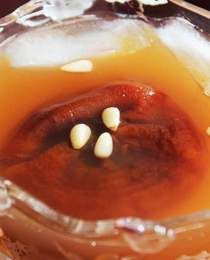 Dessert punch with persimmon, cinnamon, and ginger (Sujeonggwa)